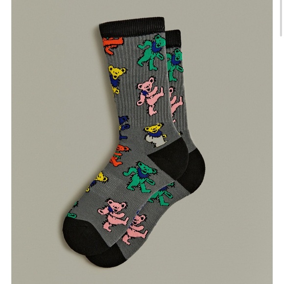 Grateful Dead Dancing Bears Crew Socks - Picture 1 of 3